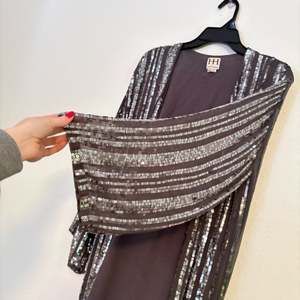 NWOT Haute Hippie Silk Sequin Duster Cardigan Long XS - Picture 3 of 8